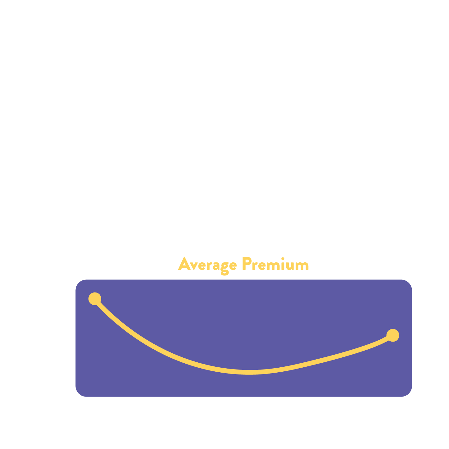 A line graph showing the average premium for car insurance as you age