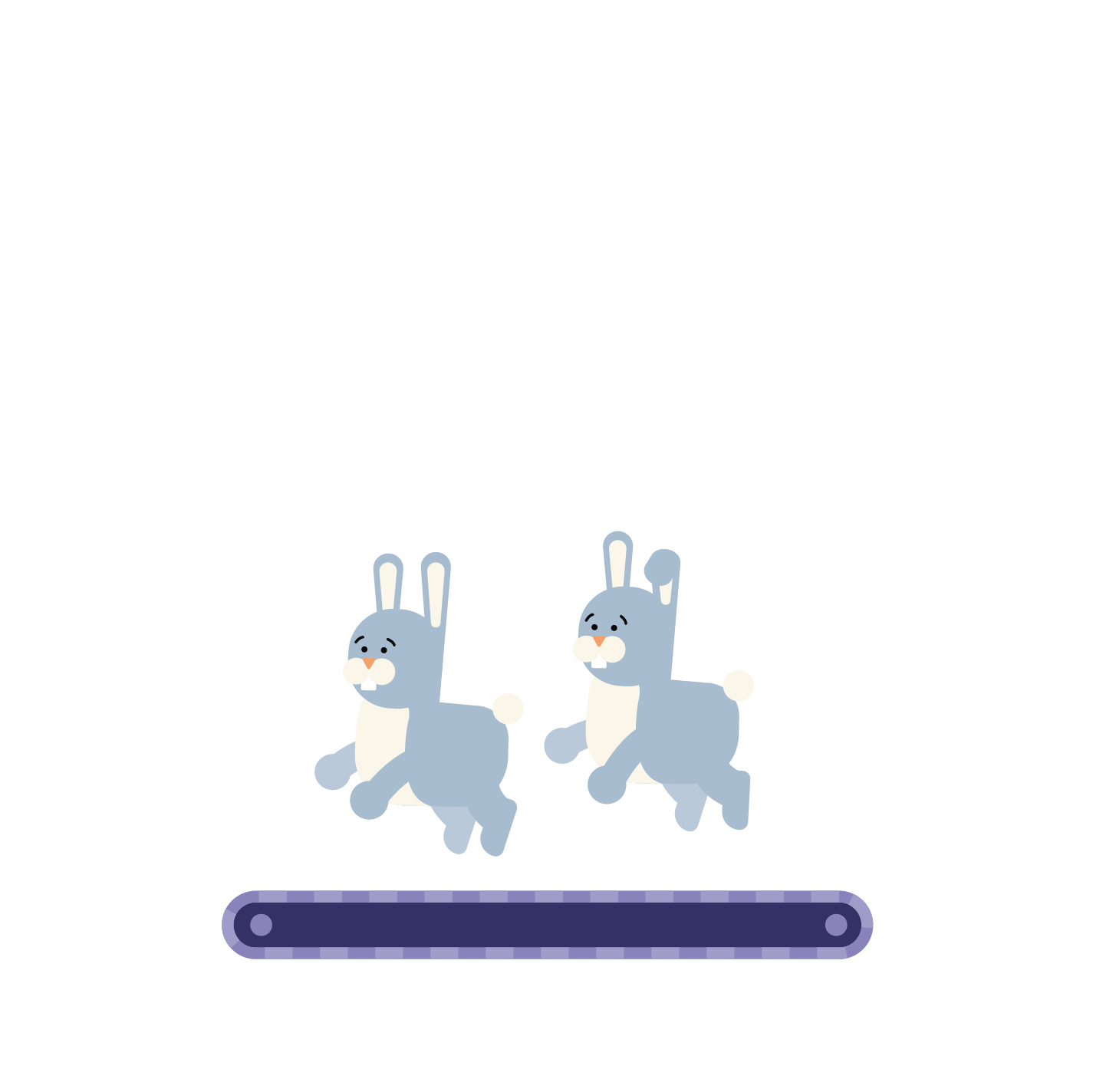 two bunnies hopping