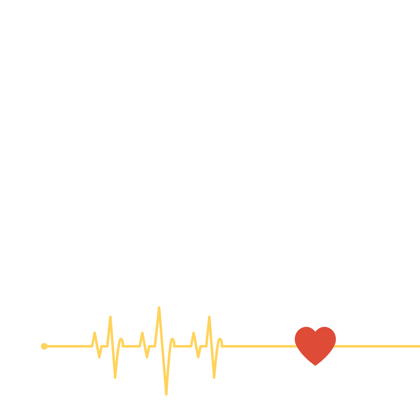 ECG lines from a heart